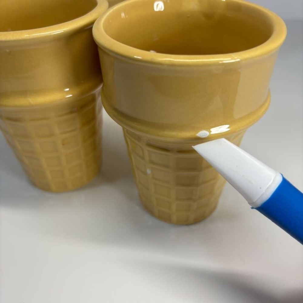 Ceramic Earthenware Ice Cream Cones - Set Of 4- For Snacks or‎ Potted Plants - Picture 8 of 8